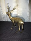 Vintage Solid Brass Deer W  Antlers Decorative Statue Figurine Buck Stag Korea
