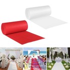 Red white Wedding Carpet Non-woven Polyester Wedding Aisle Runner For Ceremony