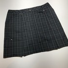 Spanner Golf Skort Womens 16 Plaid Pleated Preppy Active Athleisure Zip Fly Euc