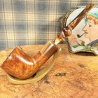 G  Vecchio Santamauro C2 -hand Made W plateau   Horn Ferrule Estate Tobacco Pipe