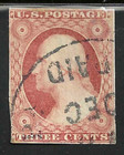 Sc  10 11 Margins X 3  Paid Fancy Cancel 3 Cent Washington 1851-57 Us 60a24