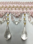  sold By The Yard  4    Tear Drop Beaded Trim Fringe Gimp Top  Soft Pink