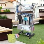 4-tier Drying Rack Stainless Steel Laundry Rack Folding Clothes Storage Stand