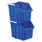 Lewisbins Npl215 Blue Hang   Stack Storage Bin  Plastic  Blue  12 1 2 In H  11