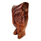 Owl Figurine Wooden Wood Hand Carved 6-3 8  Folk Art - Vintage