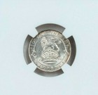 1916 Great Britain Silver 6 Pence George V Ngc Ms 63 Great Luster Nice Toning