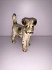 Antique Painted Cast Iron Hubley Airedale Terrier Fox Hunting Dog Sculpture 
