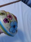 Vintage Ohio Art Tin Litho Toy Spinning Top Blue Bird Butterflies Flowers Works 