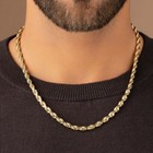 Real 14k Gold Plated Over Solid 925 Sterling Silver Rope Chain 5 00mm