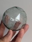 Japanese Glass Fishing Float Ball 3  Sea Green Vintage Crude  W Bubbles