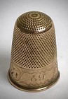 An Antique Thimble 18k Silver Gilt Victorian Original Case
