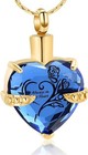 Crystal Heart Shape Cremation Jewelry Memorial Urn Necklace For Ashes  Stainl   