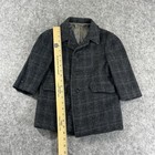 Vtg Santone Overcoat Boys 1960s Coat Jacket Grey Plaid Tweed Toddler With Cap