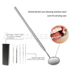 5pcs Pro Stainless Steel Oral Teeth Care Dental Hygiene Deep Cleaning Tool Set