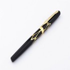 Hero 3019 Metal Fountain Pen  Hooded Fine Nib  Black With Gold Accents