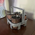 Copper Shot Glass Set Of 4 With Carry Caddy Vintage  