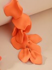 Orange Long Rose Petal Dangle Earrings One Size For Valentine Mother s Day