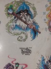 Vintage Art Tattoo Flash Sheet Official Tattoo Brand 1991  131-c Wizards Framed 