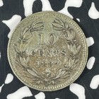 1887 Nicaragua 10 Centavos Lot f1167 Silver 