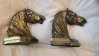 Vintage Mismatched Set Gold Tone Stallion Horse Head Book Ends