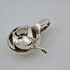 Sterling Georg Jensen Blossom No 110 Salt Spoon   Cellar Denmark