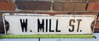 Vintage Street Sign Mill St  Gas Oil  Embossed Metal Road Sign  24  X 6 