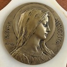 Vintage E  Dropsy Virgin Mary Brass   Marble Holy Water Font Pocket - 8    Tall
