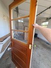 Mid-century Modern Wood Door With Metal Screen Door