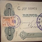 Banco De Londres Y Mexico Bank Check draft 1913  200 Mexico D f  5c Stamp