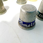 Vintage Thimble Lot Thimbles 1 Sterling Assortment   Plastic Acme Advertisement