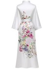 Kihnop Womens Floral Long Kimono Robe Japanese Style Long Satin Robe Long Sil   
