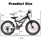 20  Mountain Bike 7-speed Dual-suspension Twist Shifting Kids Mountain Bicycle