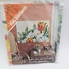 Vintage Spinnerin Latch Hook Flower Garden 24  X 34  Rug  Wall Hanging New J 493