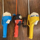 Lot Of 3     Vtg  Zebco Kid Reels     Disney Mickey Mouse   Tigger     Peanuts Snoopy