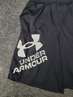 Under Armour Shorts Youth Medium Black Athletic Logo Basketball Gym Training