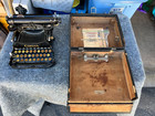1917 Antique Portable Corona No 3 Folding Typewriter  Yellow Keys  Books   Case