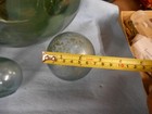 Added  3 Items Vintage Japanese Green Glass Hand Blown 9  Dia  Fishing Floats