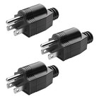 3-pack Replacement Male Ac Plug Connectors 3 Prong 15a 125v Extension Cord