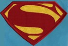 7 8  X 11 7  X- Large Embroidered Superman Man Of Steel Red   Yellow Chest Patch