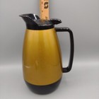 Vintage Thermo-serve Gold Black 1 Liter Insulated Pitcher Coffee Ice Water
