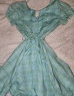 Lime Green And Blue Plaid Womens Vintage Rockmount Square Dance Dress Sz 10
