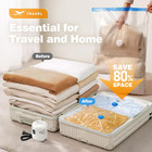 16 Pack Travel Vacuum Storage Bags With Electric Pump Seal Bags For Clothing New