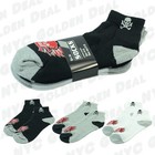 1 Dozen 3 12 Pairs Ankle quarter Crew Mens Socks Cotton Low Cut Size 9-13 Skull