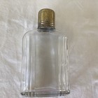 Vintage Glass  Art Deco Perfume Bottle W  Gold Tone Cap   6    Vanity Collectible