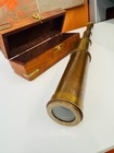 Enesco Brass Nautical Telescope Spyglass Wood Case 2002 Made In India