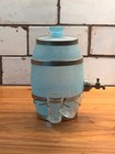 Vintage Frosted Blue Glass Liquor wine Decanter Set With 4 Hanging Shot Glasses