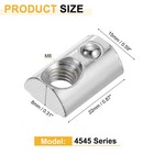 M8 T Spring Nut  10 Pcs 4545 Series Half Round Roll In Spring With Slot 10mm