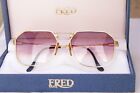 Vintag Fred Cap Horn Paris Sunglasses 58-18 France Heavy Gold 22k   Silver  Case