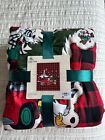 Disney Parks Mickey Mouse Christmas Holiday Buffalo Plaid Fleece Throw Blanket