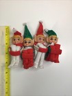 Vintage Christmas Elve Pixies 4 Shelf Sitters Figurines